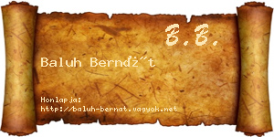 Baluh Bernát névjegykártya